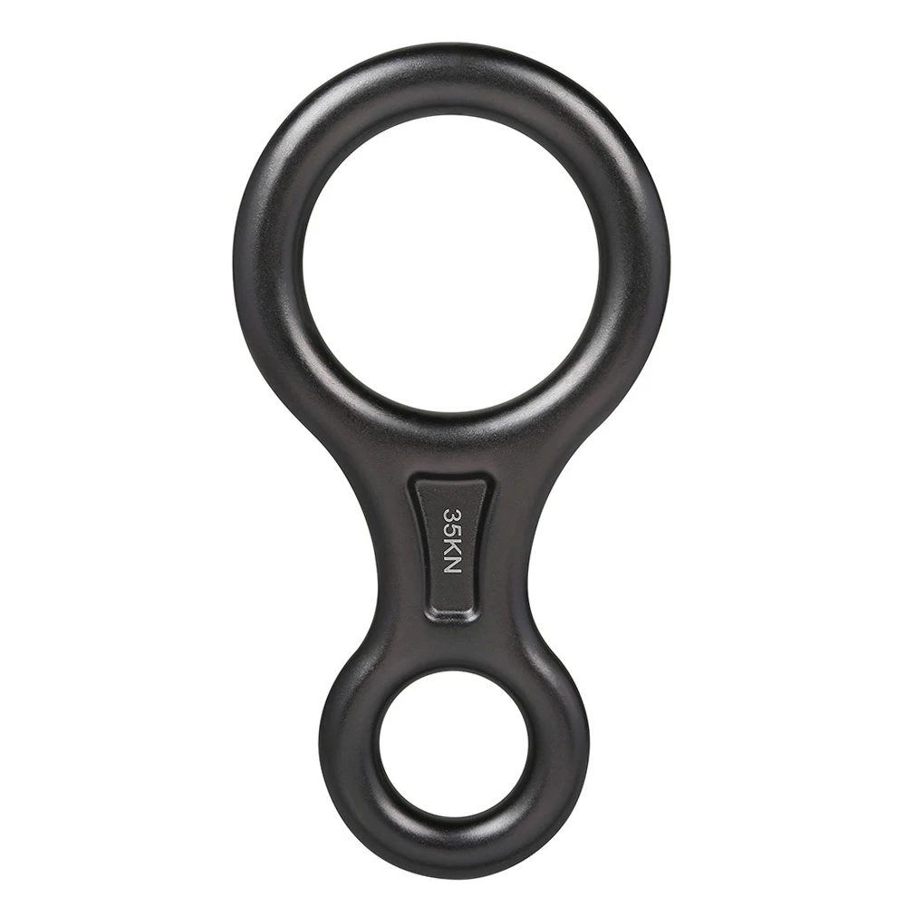 

35KN Figure 8 Word Rope Descender Rappel Ring Downhill Eight Ring Rappelling Gear Belay Device Equipment Rock Climbing Descender