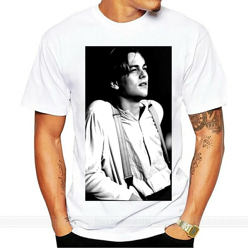 Футболка с Леонардо ДиКаприо хлопковая футболка короткими рукавами Мужская