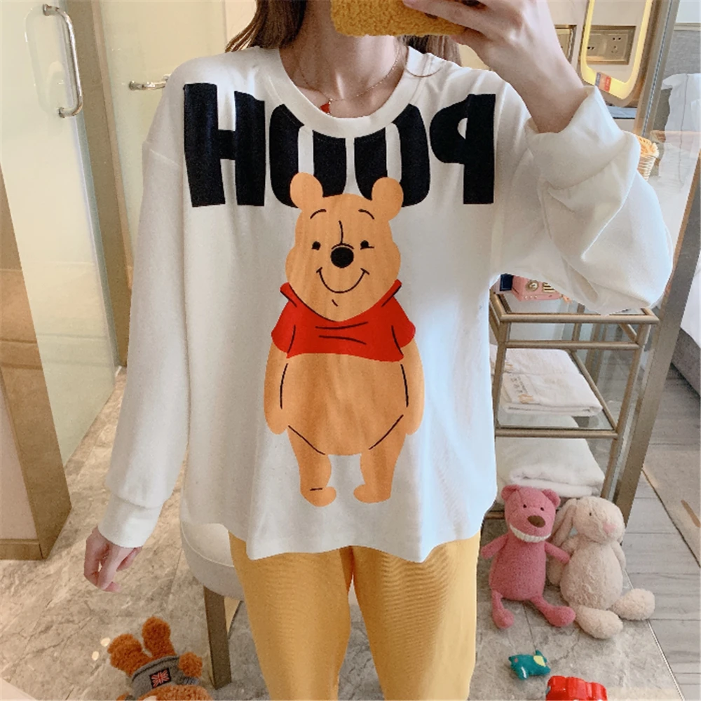 

Pijama Cotton Loungewear HomeClothes Female Pyjama Cartoons Women Pajama Set Spring Autumn Cartoon Print Sleepwear Homewear