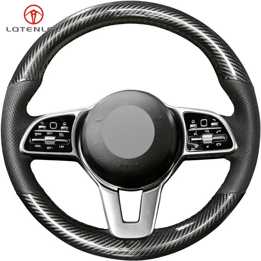 

LQTENLEO черная натуральная кожа углеродное волокно для Mercedes-Benz A-класс B-Класс C-КЛАСС E-класс CLS-класс