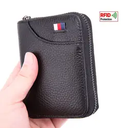 2019 Новый мини-кошелек с рисунком Litchi PU кожаный держатель для кредитных карт RFID блокирующий карман на молнии модный кошелек для монет сумка