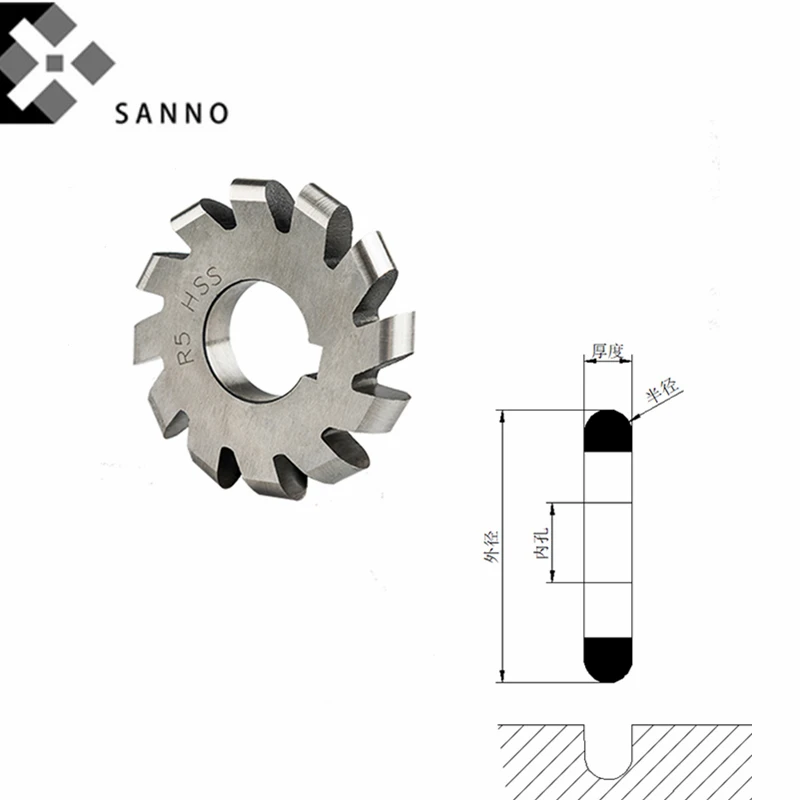 High quality HSS half circular milling cutter convex R1 R5 R10 R15 R20 HSS Convex Milling Cutter with Corner Rounding (2)