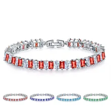 Iced Crystal Zircon Tennis Chain браслет очарование женщины хип-хоп ювелирные изделия медный материал серебряный браслет элегантность дамы для подарка