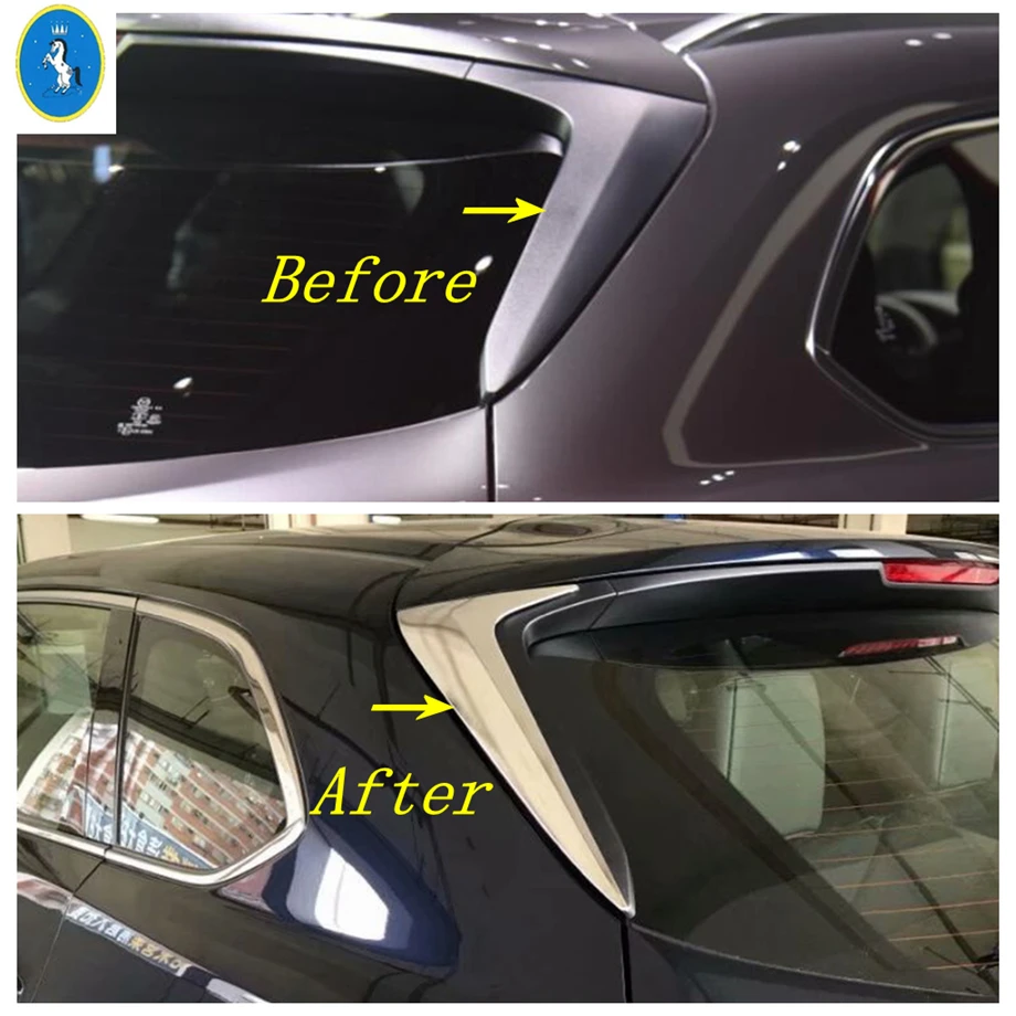 

ABS Chrome Exterior For Mazda CX-9 CX9 2017 - 2020 Rear Tailgate Trunk Spoiler Window Sequins Stripes Cover Trim Accessories