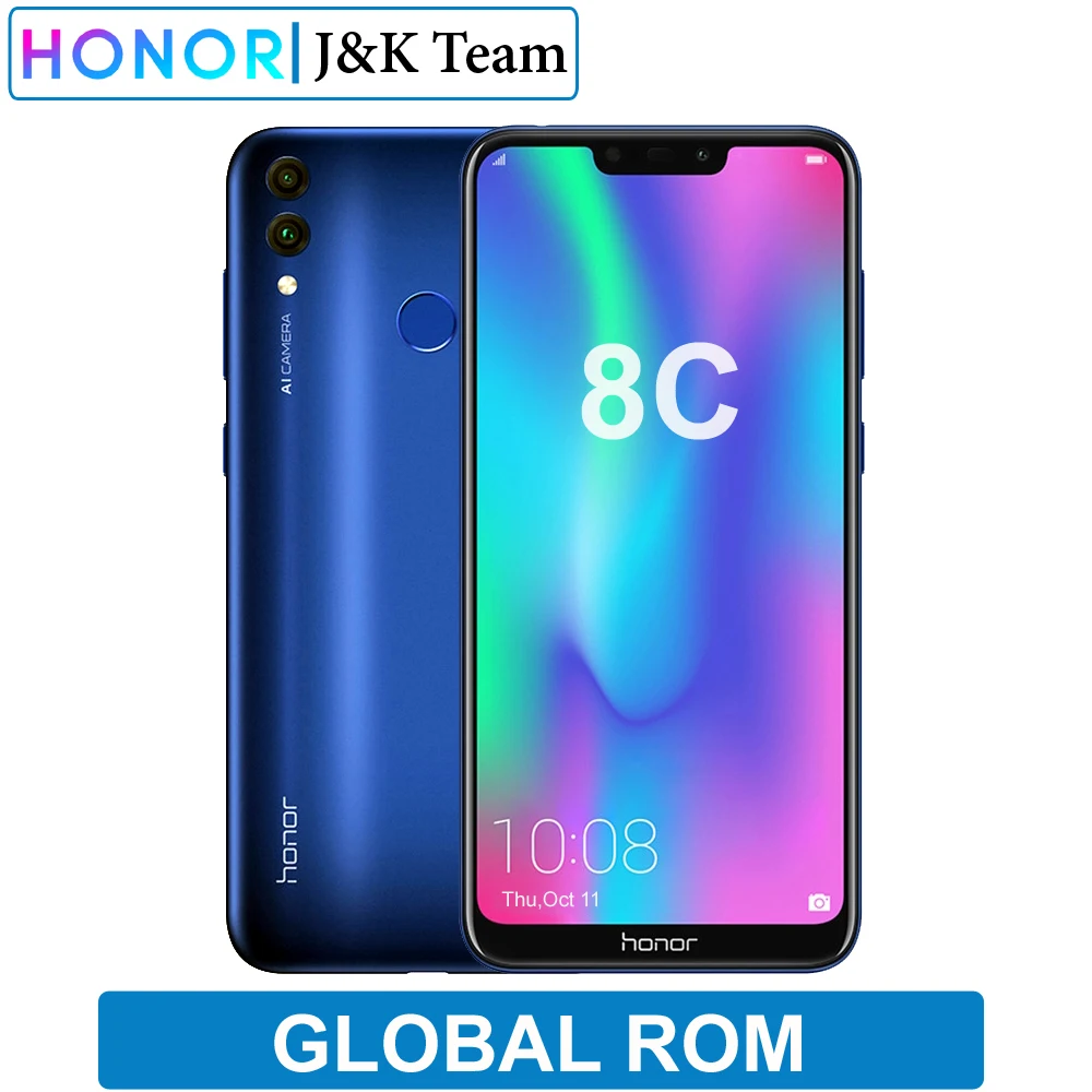 Huawei Honor 8C 4000mAh Battery Smartphone 6.26 inch Snapdragon 632 Octa Core Dual SIM MobilePhone Android 8.2 OTA Update