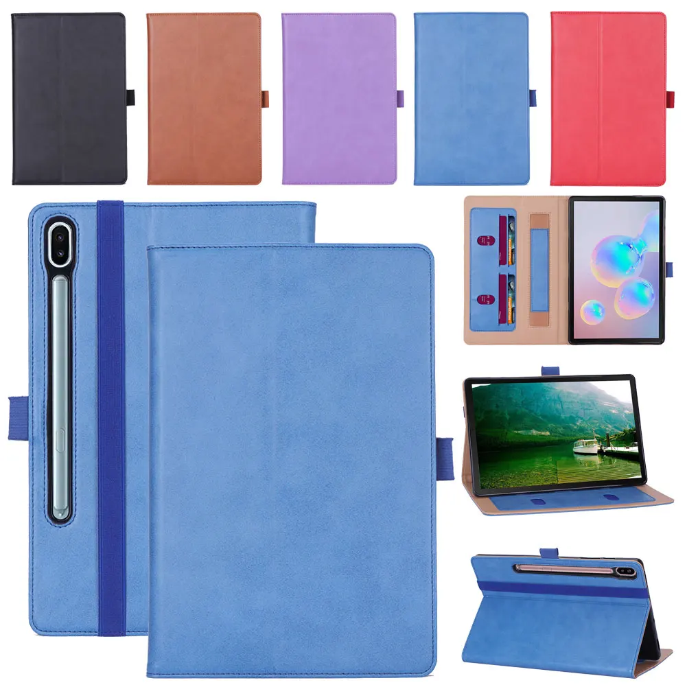

Business Auto Sleep Wake Smart Cover For Samsung Galaxy Tab S6 10.5 inch SM-T860 SM-T865 2019 Case PU Leather Flip Stand Cover