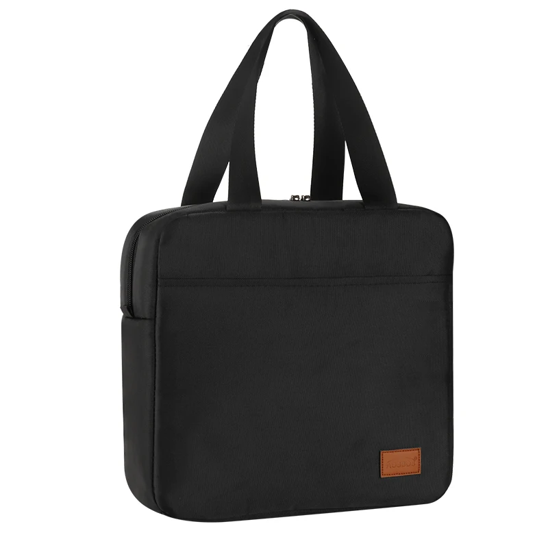 Aosbos Fashion Portable Insulated Canvas Lunch Bag Thermal Food Picnic Lunch Bags for Women Men Solid Cooler Box Bag New