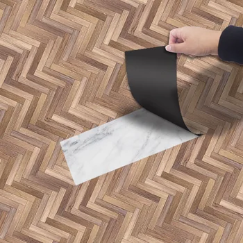 

PVC Floor Stickers Leather Wavy Wear-resistant Self-adhesive Household Tiles Waterproof Imitation Wood Flooring Renew Home Decor