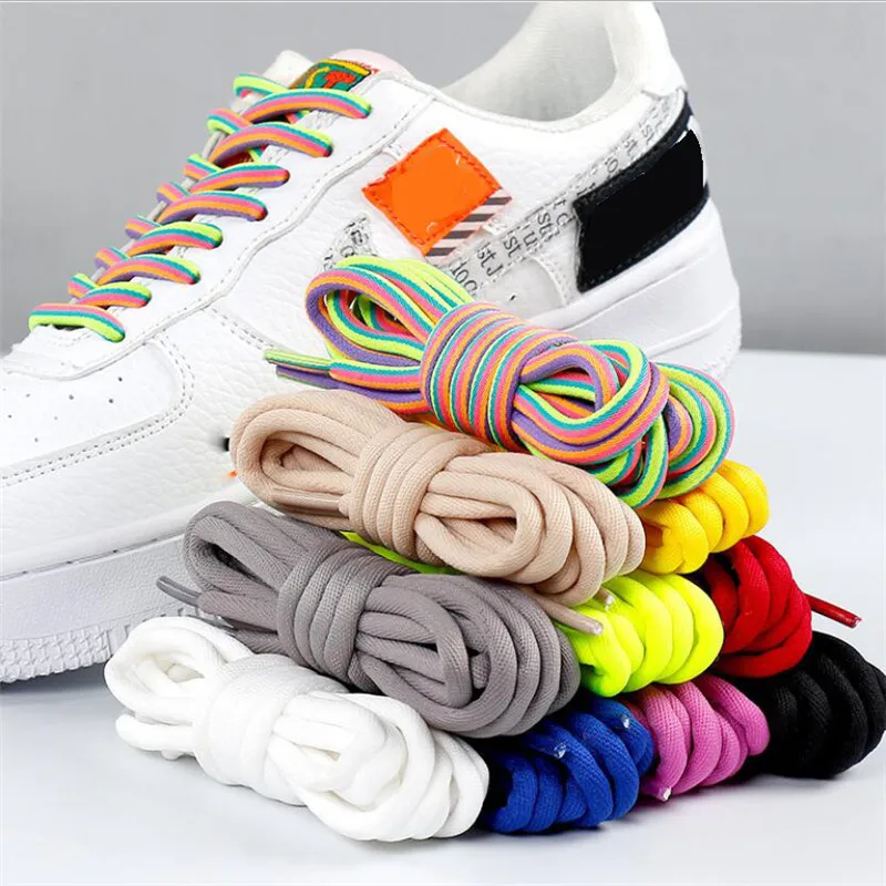 1Pair Round Shoelaces Polyester Solid Classic Martin Boot Shoelace Casual Sports Boots Shoes