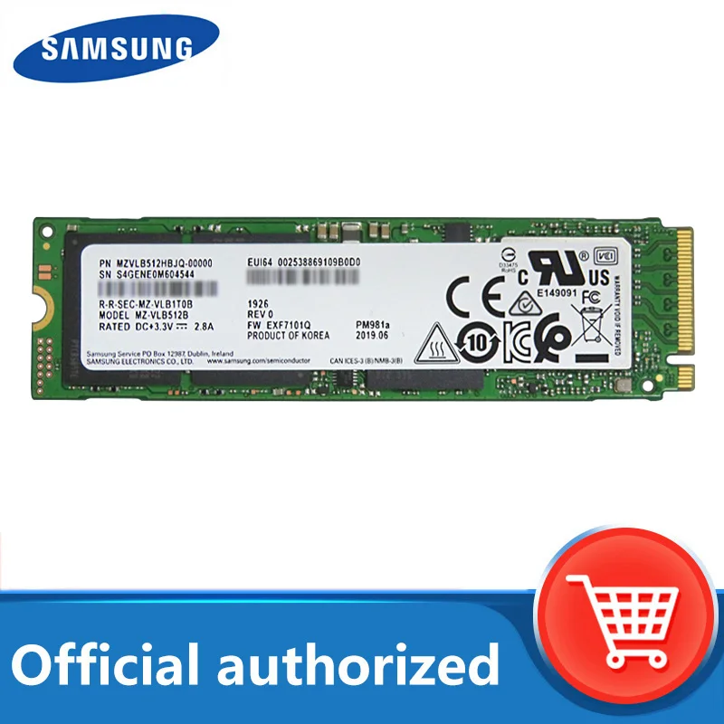 Ssd Samsung M.2 Pm981A 256Gb 512Gb 1Tb Unità A Stato Solido Interne M2 Nvme Pcie 3.0X4 Laptop Desktop Ssd