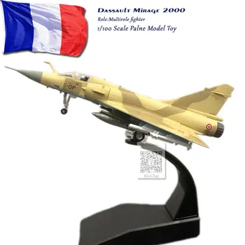 

AMER 1/100 Scale Military Model Toys France Dassault Mirage 2000 Fighter Diecast Metal Plane Model Toy For Gift/Collection