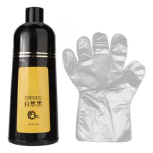 400 мл натуральный растительный черный шампунь для волос краска для волос черный цвет ing Шампунь Уход за волосами шампунь цвет волос