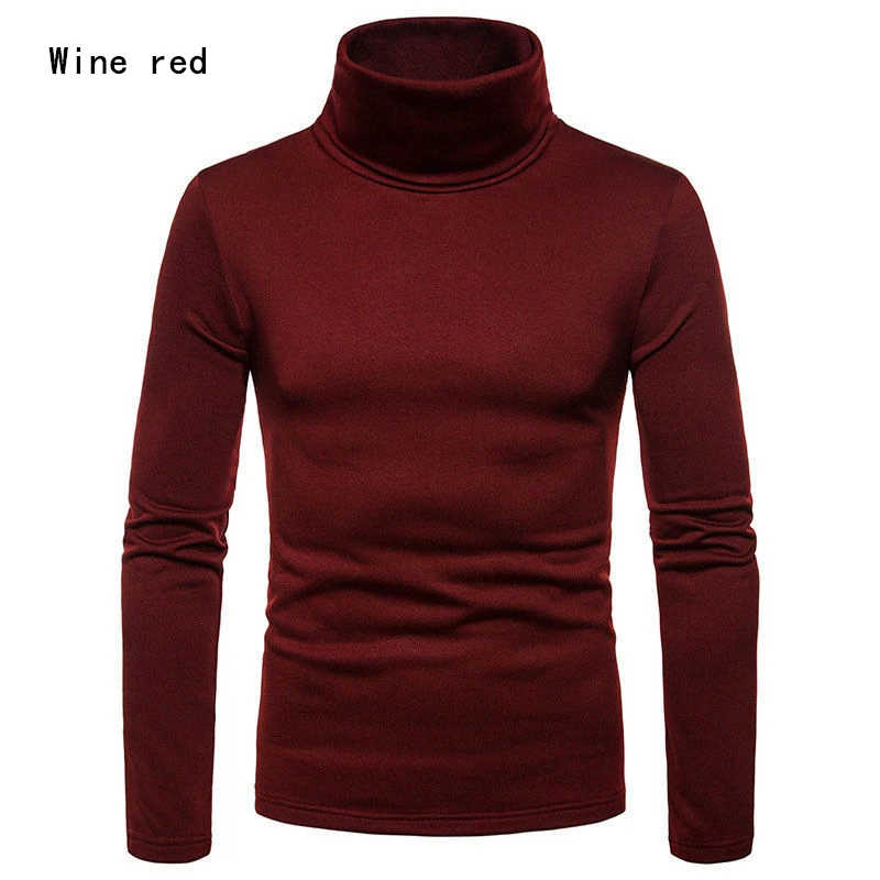 

Hirigin Mens Casual Turtle Neck Turtleneck Long Sleeve Soft Cotton Stretch Solid Basic Sweater Shirts Tops