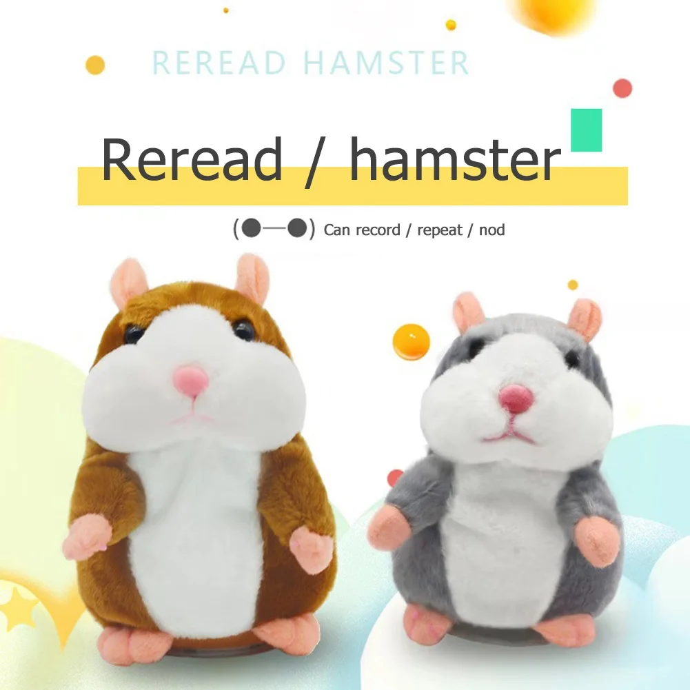 Adorable Repeat Talking Hamster Records Speech Kids Mimicry Plush Toy Xmas Gift 
