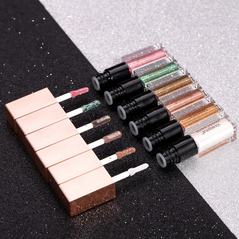 6 Colors Pearlescent Waterproof Liquid Eye Shadow Beauty Female Eye Cosmetics Lasting Glitter Eye Shadow*