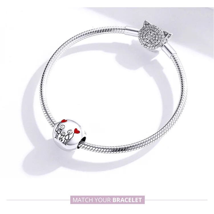 Womak fit Pandora браслет шарм стерлингового серебра 925 пробы моя семья бусины женские серебряные ювелирные изделия изготовление