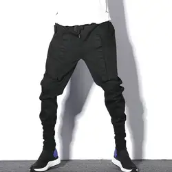Darkly стиль Мужские штаны карго с карманами 2019 осенние шаровары, штаны для бега винтажные спортивные штаны хип хоп брюки черный уличная