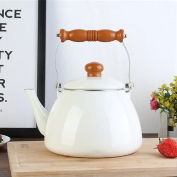 Утолщенный плоский грушевидный эмалированный чайник кувшин молочный чайник домашняя портативная кухонная индукционная плита Универсальная