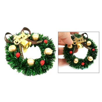 

1:12 Dollhouse Miniature Christmas Wreath Decorations Door Wall Room House Ornaments Merry Christmas Garland