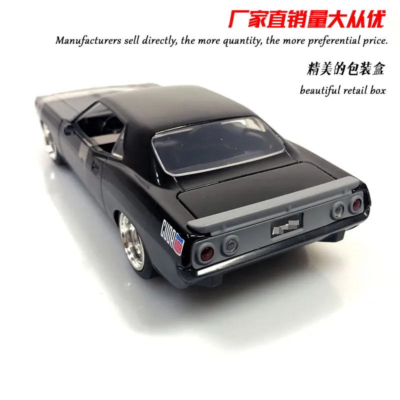 JADA 1/24 масштабная модель автомобиля игрушки 1970 Plymouth Barracuda литья под давлением