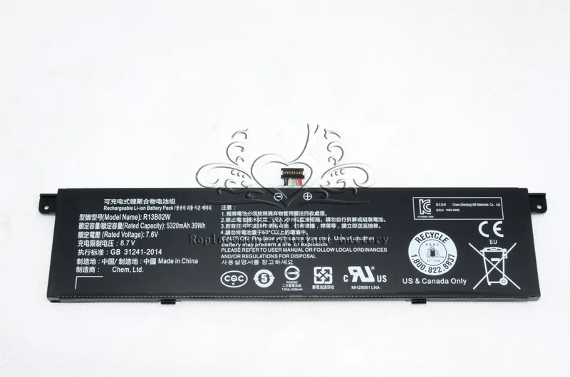 JIGU R13B02W R13B01W ноутбук Батарея для Xiaomi Mi воздуха 13," планшет серии R13B02W R13B01W 7,6 V 39Wh