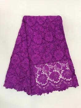 

100% polyester and cotton materials african cord laces/ swiss guipure lace fabric purple nigerian wedding dresses R16731