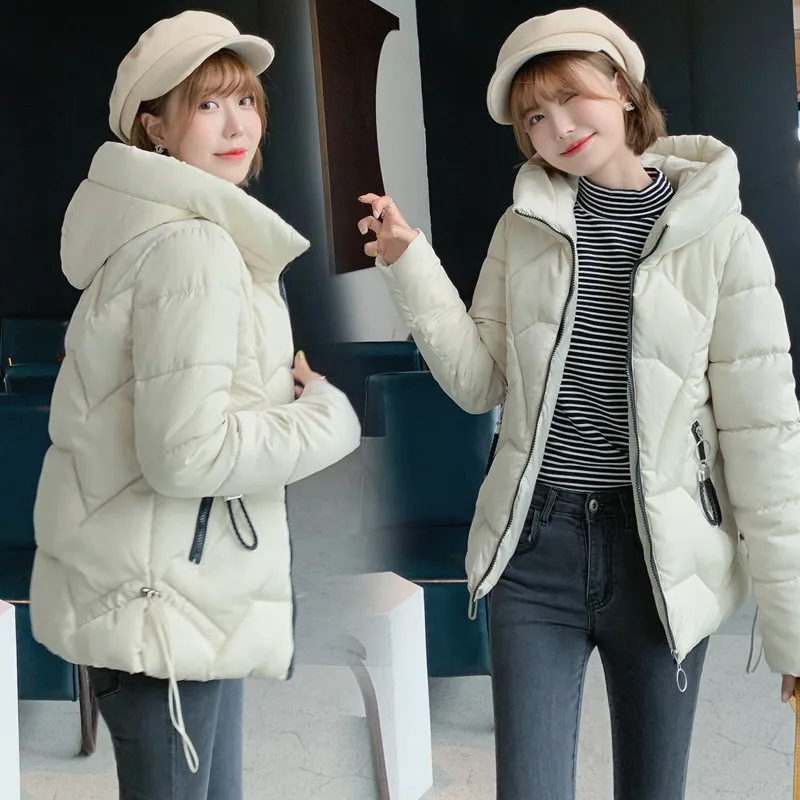 

2019 New Women Winter Women's Down Cotton Jacket Hooded Warm Coat Plus Size 6XL Cotton Padded Jacket Female Parka Outwear R1093