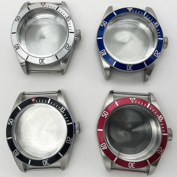 

Watch case accessories 41 mm 316L brushed stainless steel case aluminum bezel suitable for ETA 2824 2836 / miyota 8200/8215