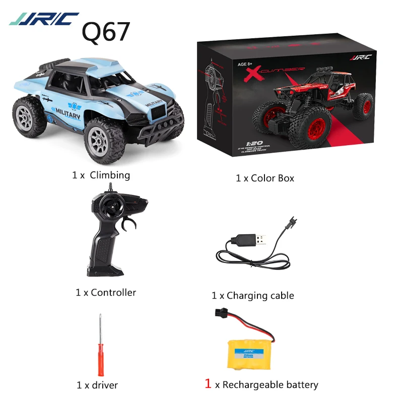 Q67 blue JJRC Q66 Q67 RC автомобиль 1:20 гоночный автомобиль с коротким курсом 2,4G грузовик с дистанционным управлением 10-12 км/ч Радиоуправляемый гусеничный внедорожный альпинистский автомобиль игрушка RTR - Цвет: Q67 blue