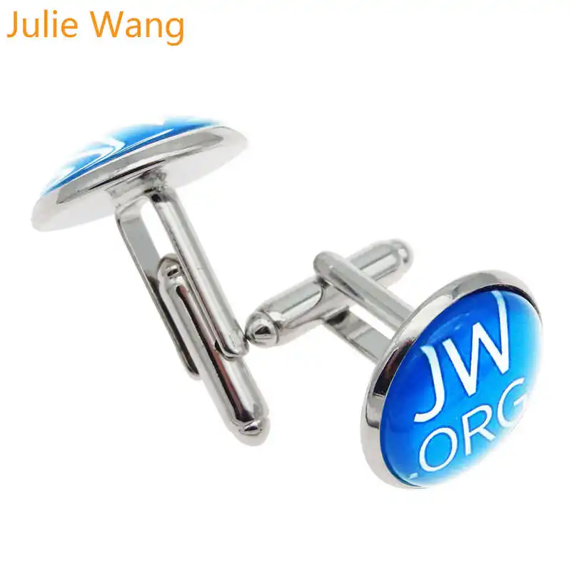 Запонки Julie Wang JW ORG запонки из голубого стекла кабошон для мужской рубашки манжеты