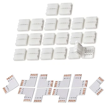 

10pcs/pack L Shape 4-pin Connector Terminal Right Angle SMD Solderless RGB Quick Splitter LED Light Strip Corner 10mm Accessory