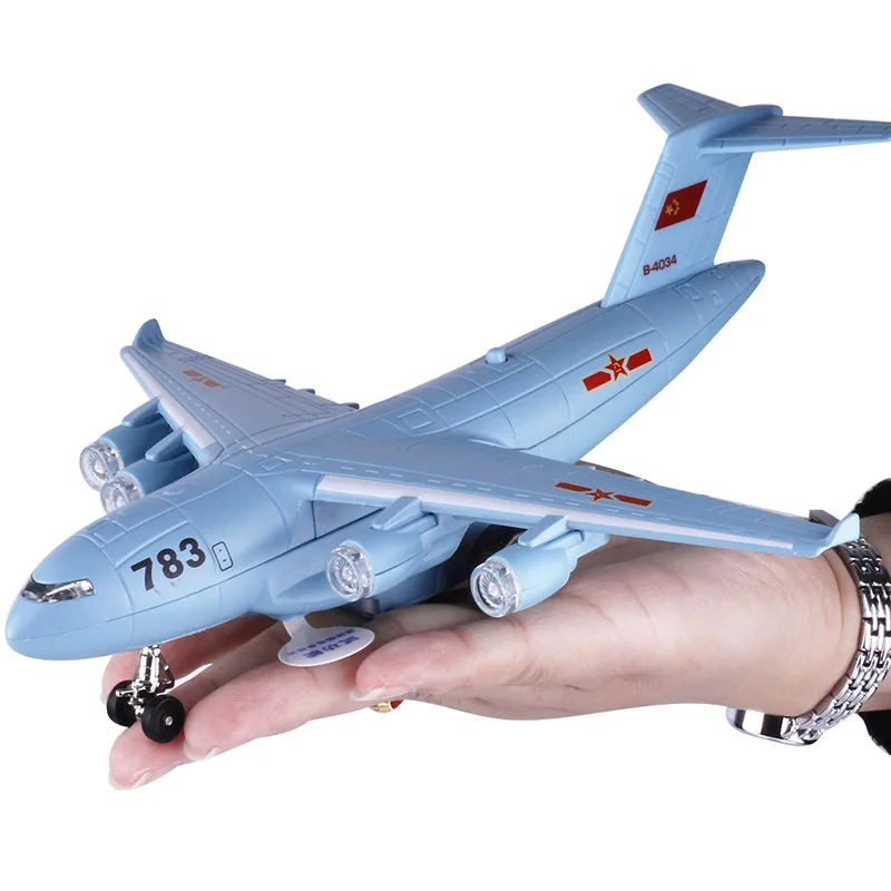 

Caipo Alloy Airplane Y-20 Freight Truck Military Model Plane Sound And Light Toy 51406L Non-Packaging Non-Holder