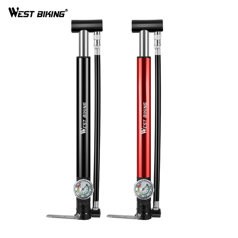 

WEST BIKING Bike Bicycle Pump For MTB Mountain Road Bicycle Hand Air Floor Pump Bike Mini Inflator Cycling Accessories 130PSI