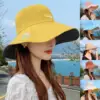 Women Summer Sun Protection Hat Fisherman Cap Reversible Marguerite Embroidery Black Yellow Pink Blue traveling Beach Wild Hats ► Photo 1/6