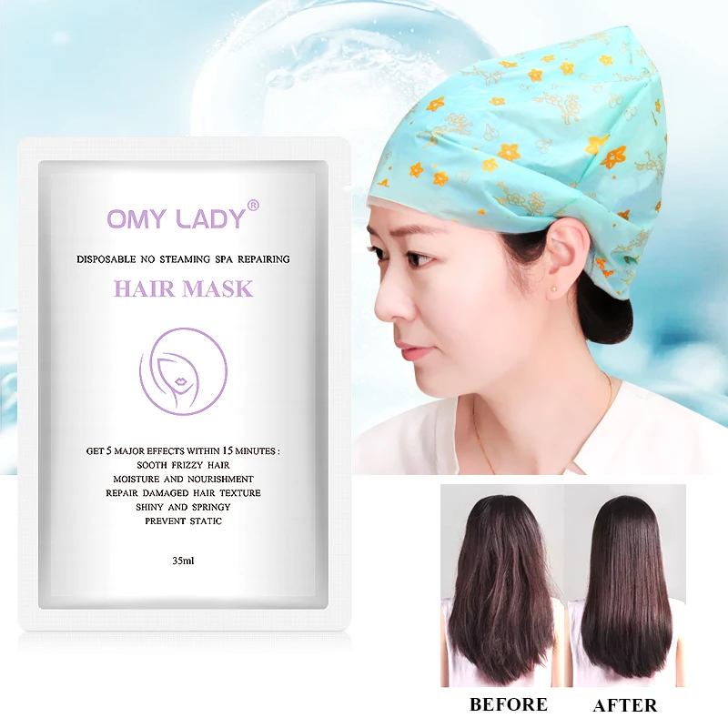 OMYLADY Disposable No Steaming Spa Repairing Hair Mask Keratin Repair Dry Damaged Automatic Repair Heating Hair Treatment Care OMYLADY Disposable No Steaming Spa Repairing Hair Mask Keratin Repair Dry Damaged Automatic Repair Heating Hair Treatment Care