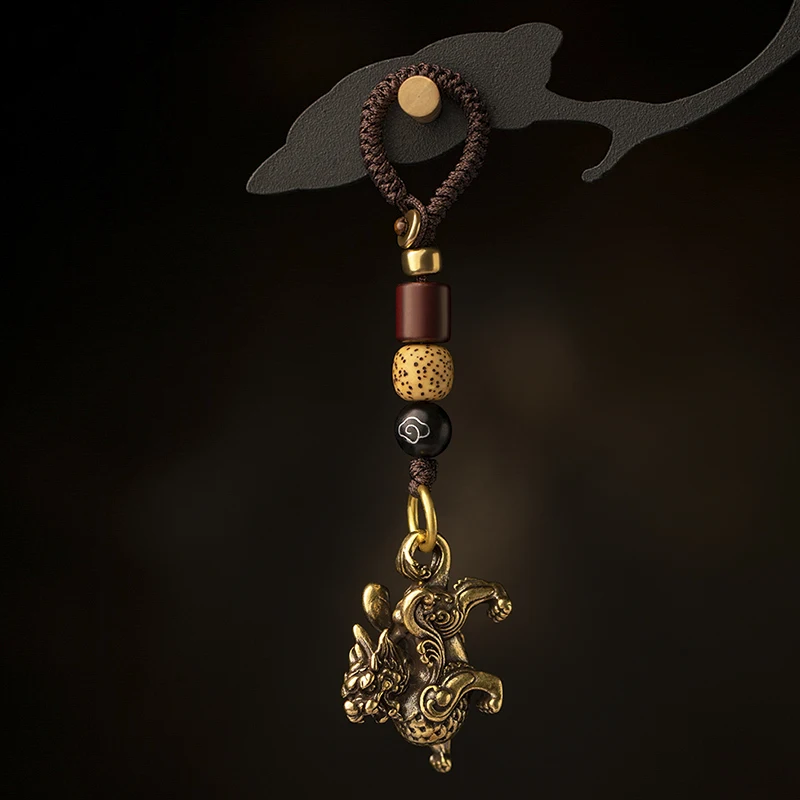 brass beast keychain rope pendant (14)