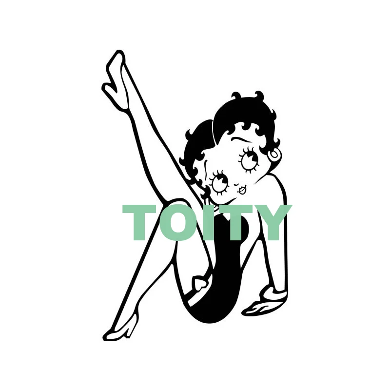 17 видов конструкций Betty Boop Наклейка на стену Крылья Ангела дьявол цыпленок поцелуй мою задницу виниловая наклейка детская спальня настенная наклейка для детской комнаты домашний декор - Цвет: H90cm x W57cm