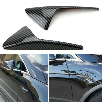 

Carbon Fiber Protector Car Sticker For Tesla Model S Modified Standard Side Camera Protective Shell Leaf Plate Patch Accessories