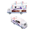 7.6 inch Cool Mini Motorhome Toy Die-cast Pullback Recreational Vehicle Pull Back RV with DIY Holiday Camper Van Model for Kids 4