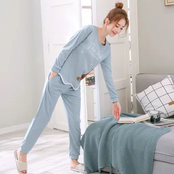 

Pijama Cotton Pajamas Set For Women Pyjamas Sleepwear Girl Household Suit Female Clothing Set 2020 Pizama Damska home clothes