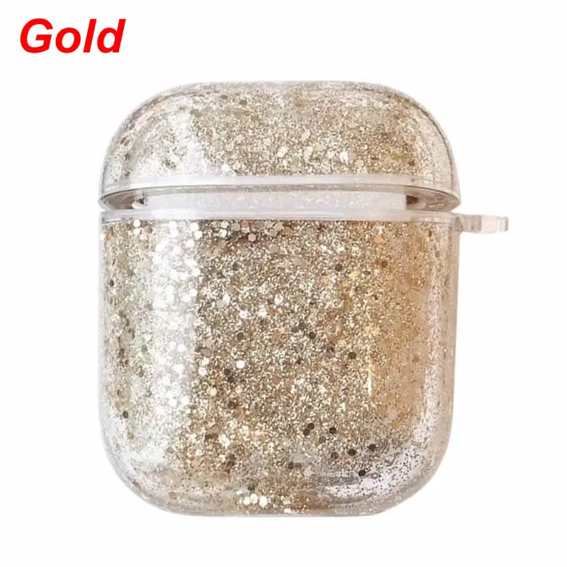 Прозрачный защитный чехол для наушников Airpods 1/2 - Цвет: Gold
