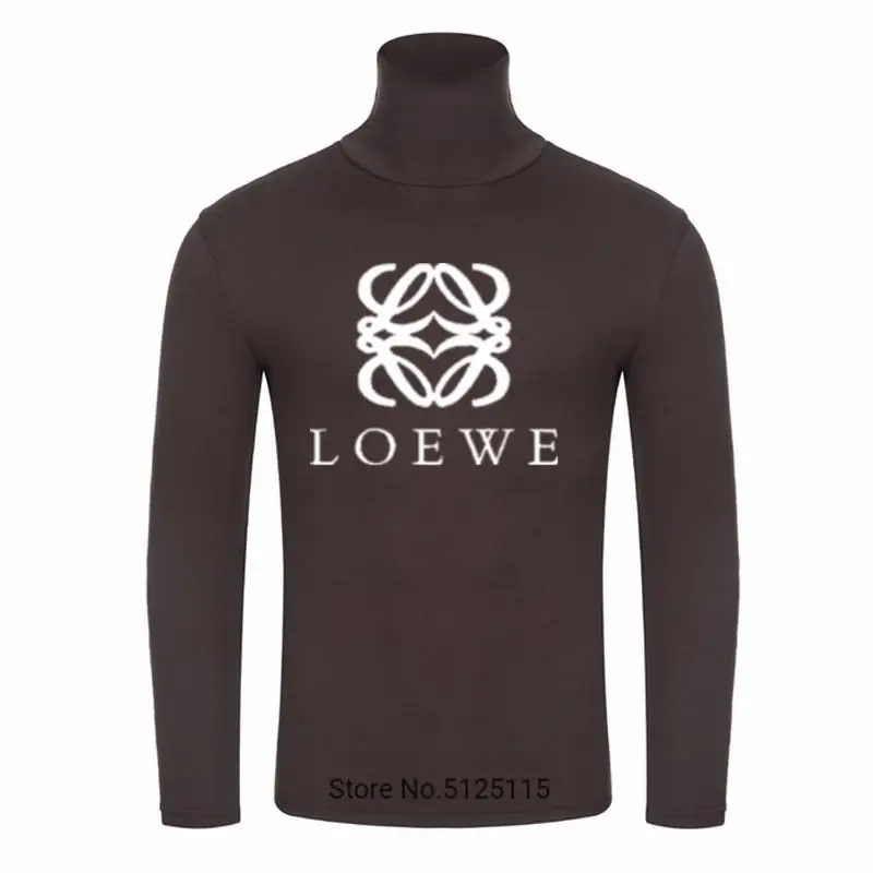 Новинка, осенний и зимний мужской свитер, Мужская водолазка с логотипом Loewe, Повседневный свитер, Мужской приталенный брендовый вязаный пуловер