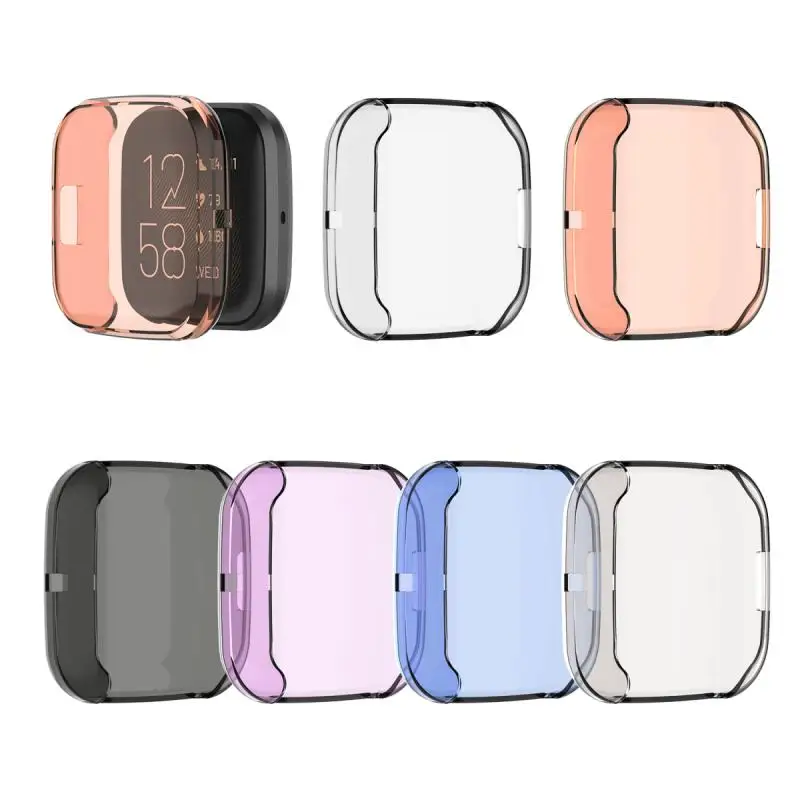 watch protective shell frame cover case for fitbit versa2 smart watch sleeve full-pack 6 colors men women watch protector