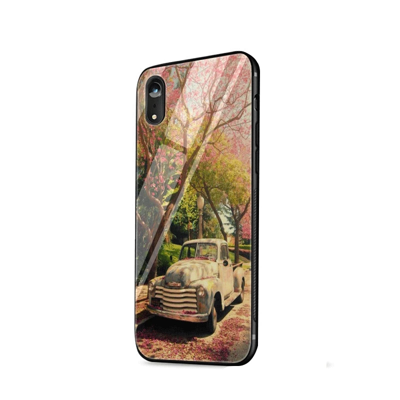 Чехол для мобильного телефона стекло для iPhone 5 5S SE 6 6s 7 8 Plus X XS Max XR чехол винтажный VW Beetle для Coque Shell защита