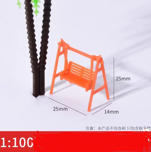 6pcs 1/50－1/100scale model chair layout DIY manual building model outdoor sand table model house material dark model swing chair 4