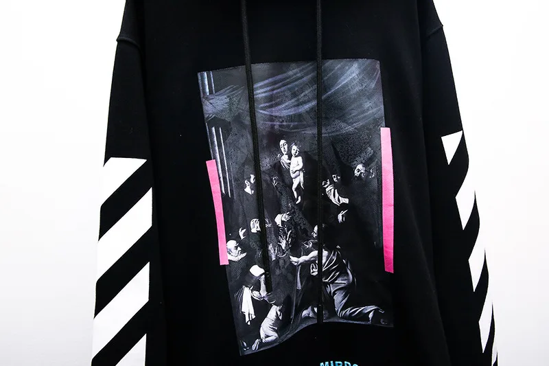 19SS OFF-WHITE OW религиозная девственница толстовка с капюшоном, толстовка уличная хип хоп мужская одежда оптом