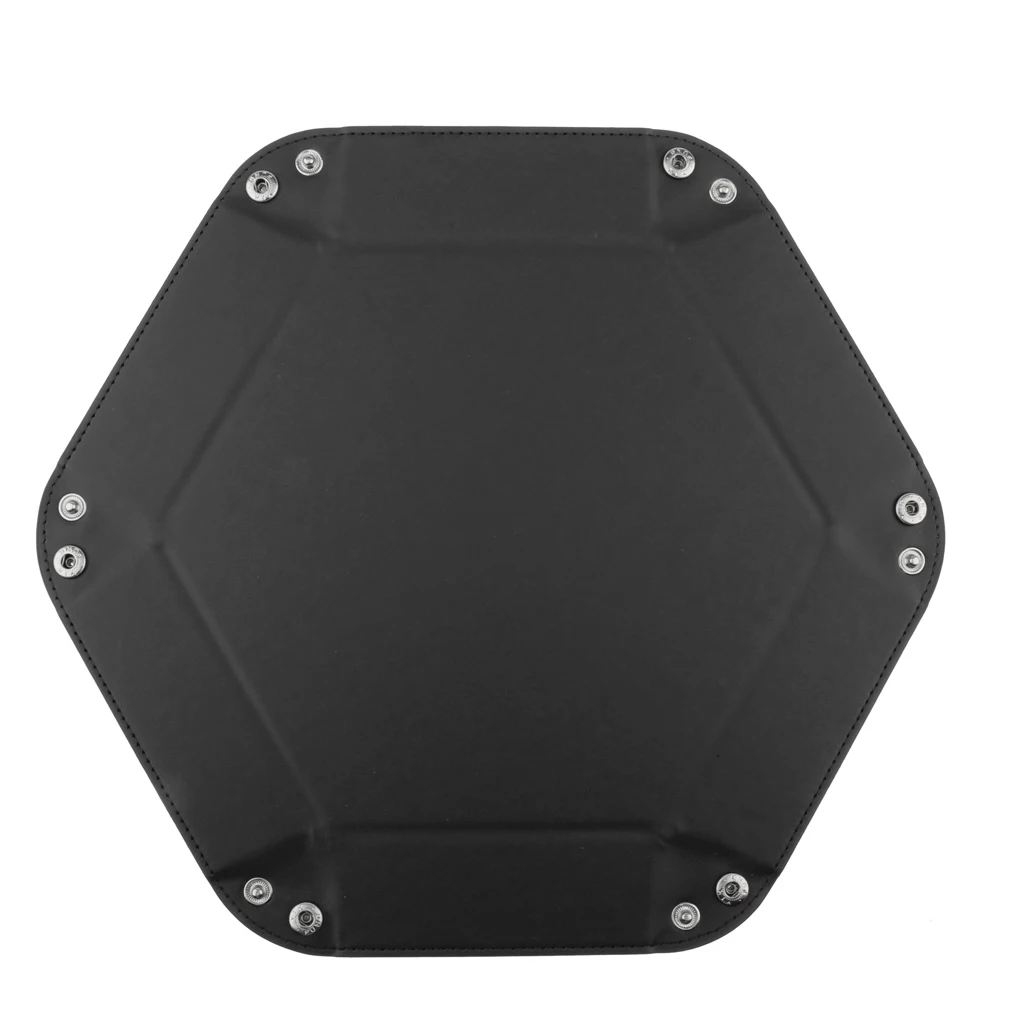 Dice Holder PU Leather Folding Hexagon Tray for RPG, DND and Other Table Games