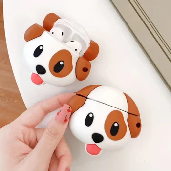 

Cute Cartoon Dog Puppy Headphone Case For Apple Airpods 1/2 Lovely Silicone Protection Earphone Charging box Cover Accessories
