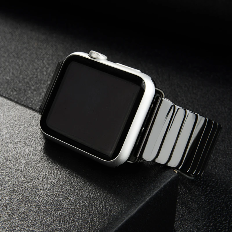 Ceramic Strap for Apple Watch Band 44mm 40mm 45mm 49mm 41mm 42mm 38mm Stainless steel bracelet iWatch series 8 6 5 3 se 7 ultra