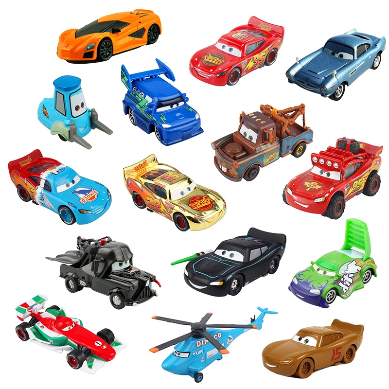 Disney-Coche de Pixar 3 Lightning Mcqueen Mater 1:55, coches de juguete para niños